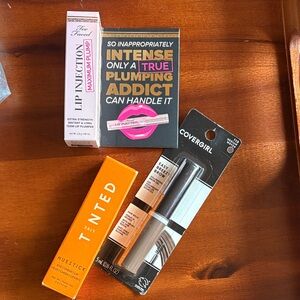 Too Faced Lip Injection Maximum Plump, Live Tinted Huestick, Covergirl Brow